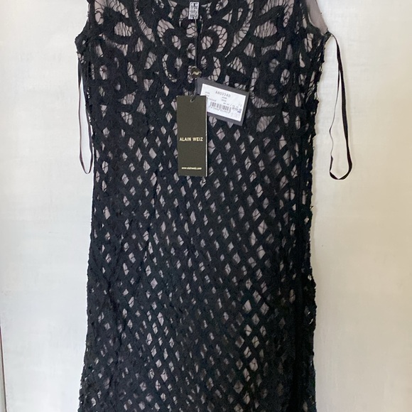 Alain Weiz Beautiful Black Detailed Lined Sexy Maxi Dress New With Tags - Picture 4 of 16